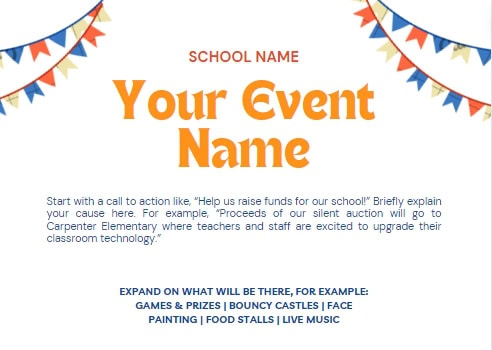 school fundraiser flyer template thumbnail iii