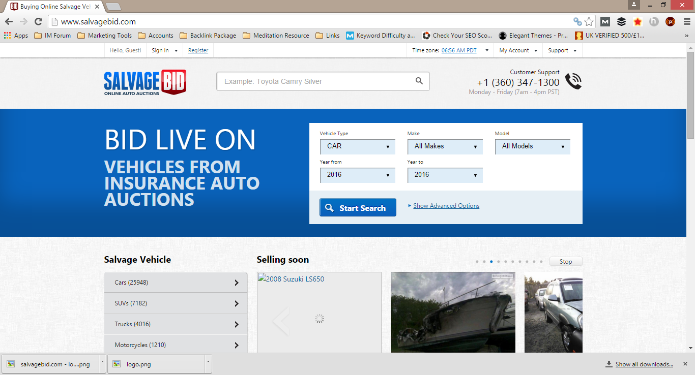SalvageBid Homepage