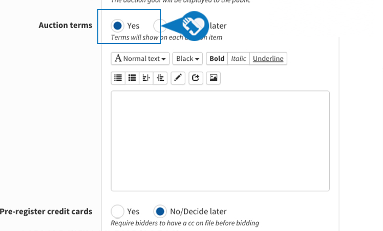 Adding Auction Terms and Conditions4