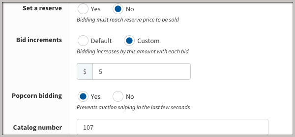 Bid Increments