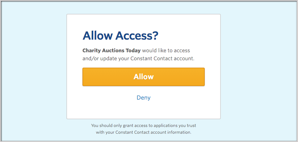 Constant Contact Allow Access