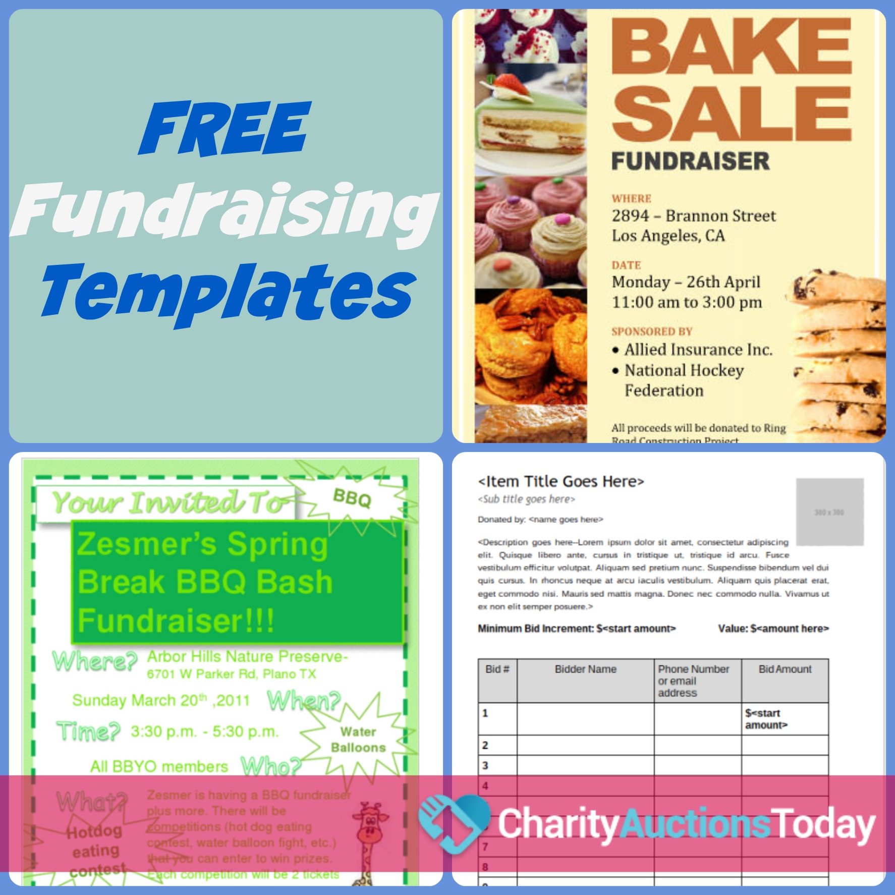 Free Fundraiser Flyer  Charity Auctions Today Intended For Fundraising Flyer Template