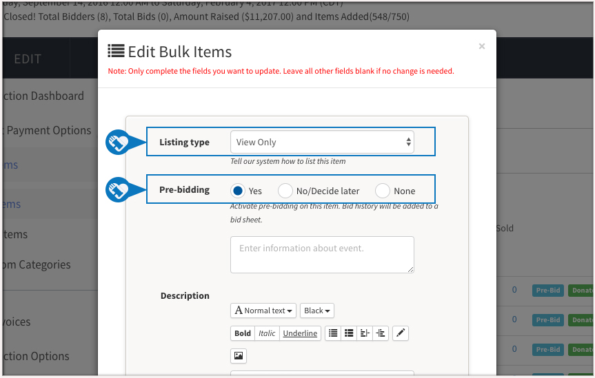 Activate Pre Bidding and Generate Bid andor Display Sheets8