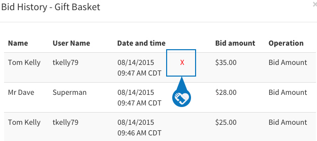 Cancel or remove a bid5