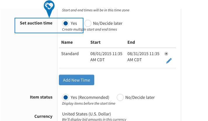 Change or edit auction start and end times4