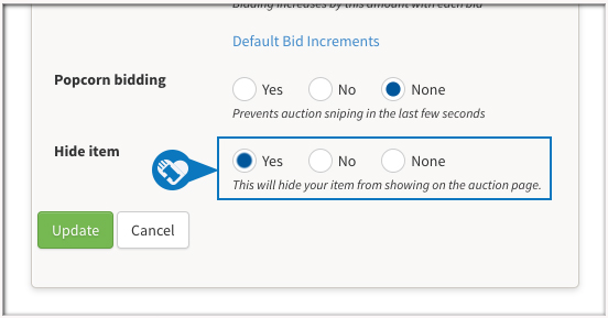 Hide Items from my Auction Page4