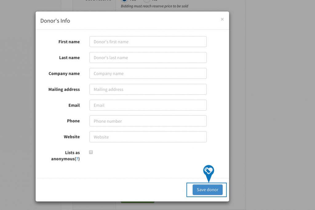 How do I add Donor Information to an itemd6