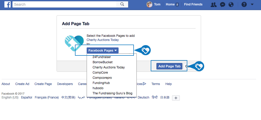 How to add my auction to a Facebook Page3