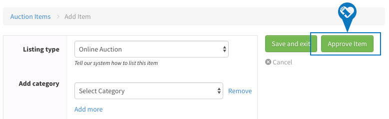 I need to approve items donated through auction page5