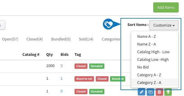 I need to change and reorder my auction items4