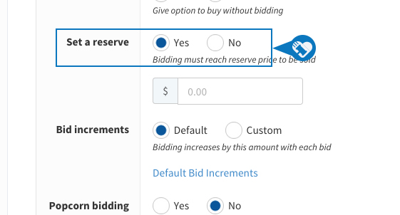 Setting a reserve price on an item5