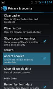 Android web browser settings