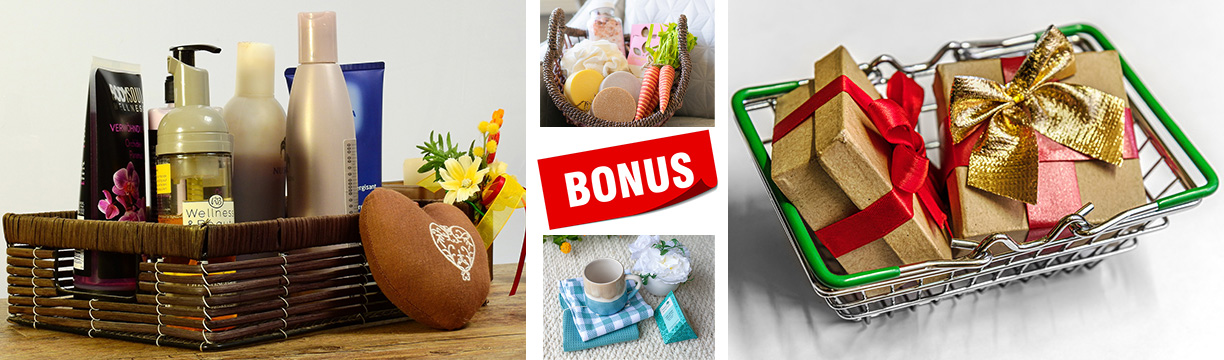 3 frames of bonus gift baskets