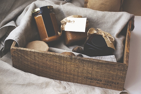 basket made of dark wood