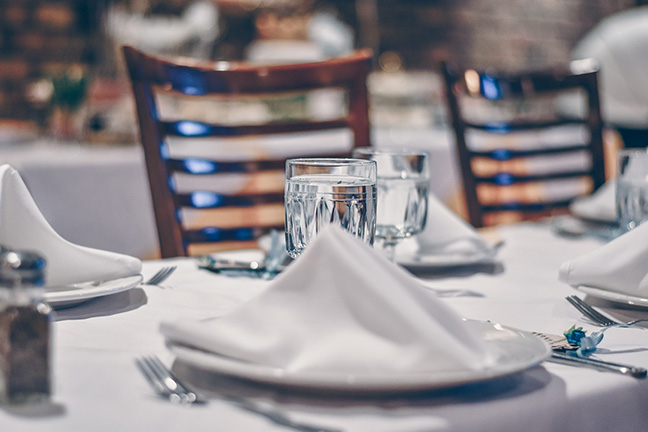 view of dining tablesetting for gala dinner