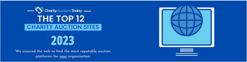 top 12 auction sites banner in dark and light blue with white highlights