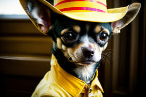 chihuahua dog in hat