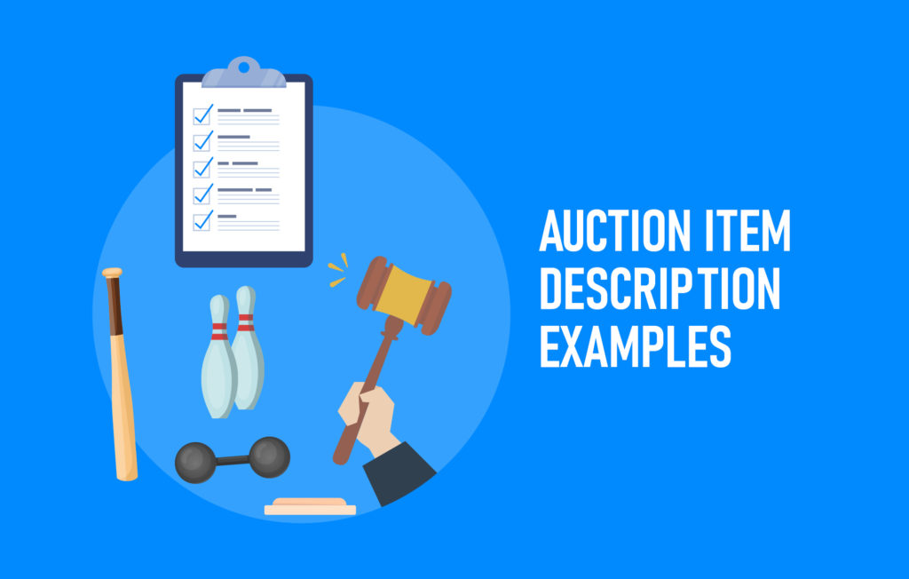 auction item description examples graphic