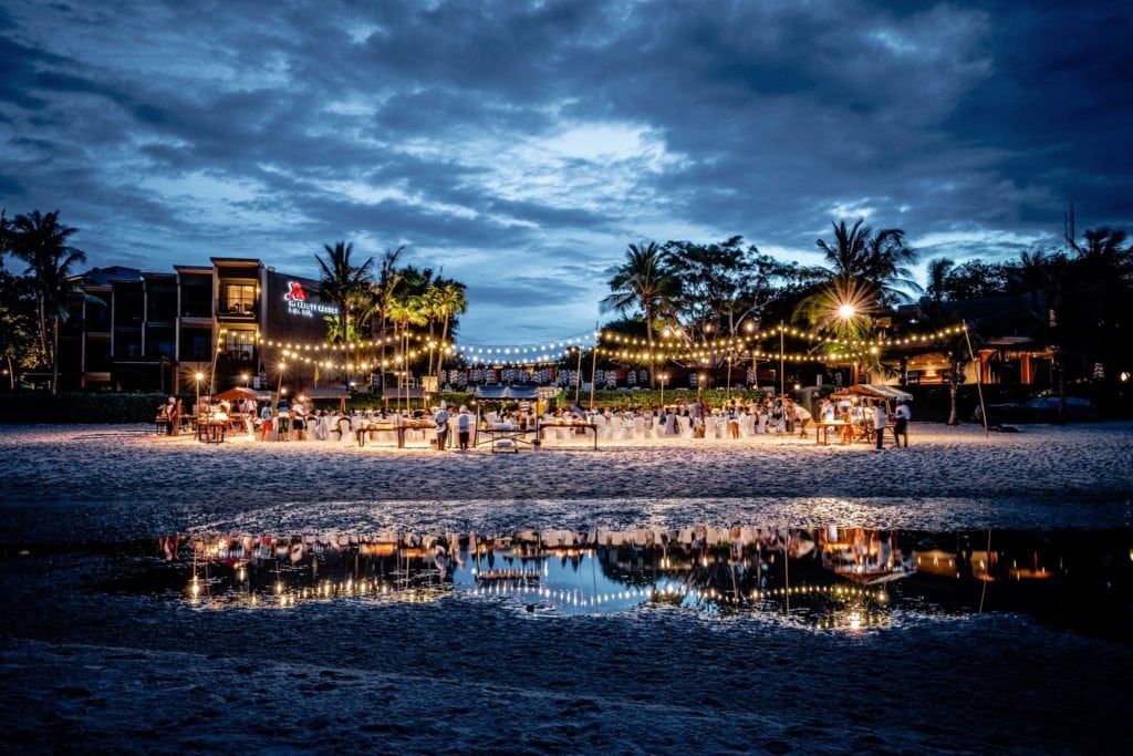 beach party at night