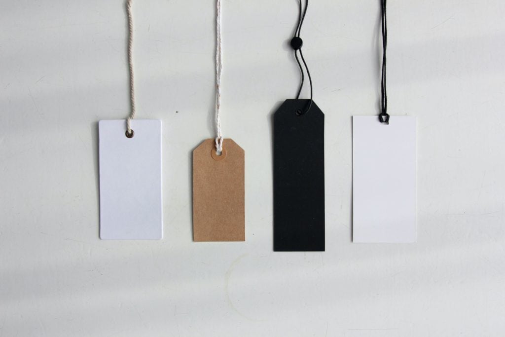 blank price tags