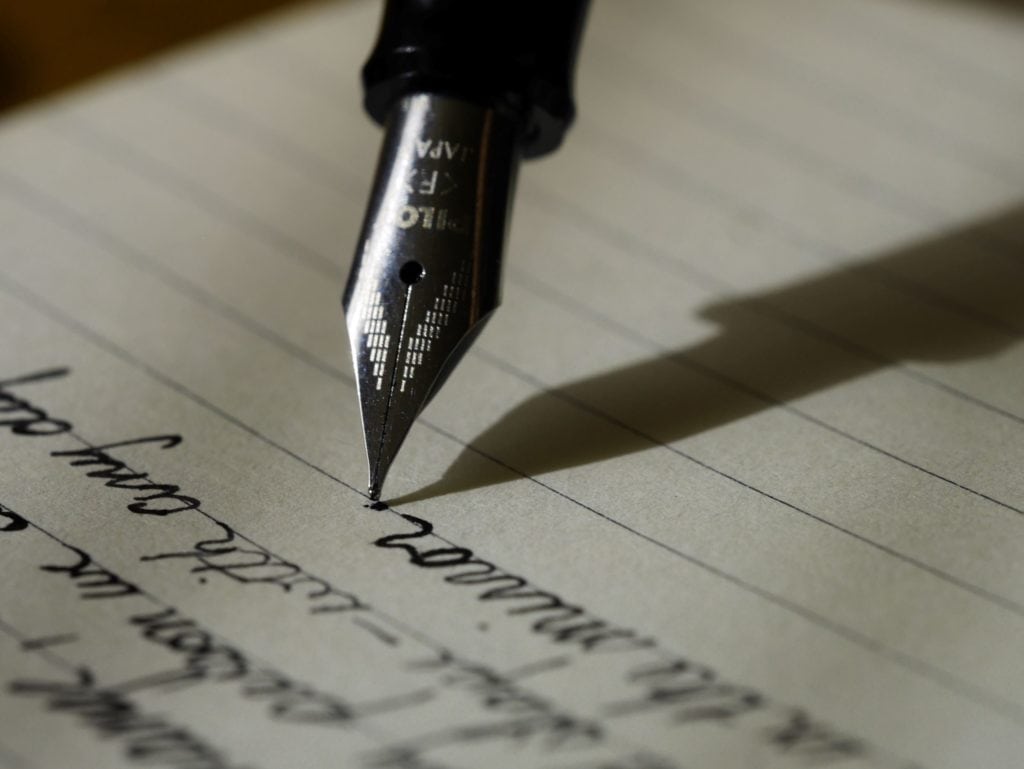 ink pen handwriting
