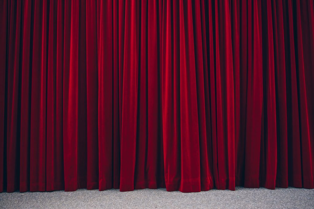 red stage curtain