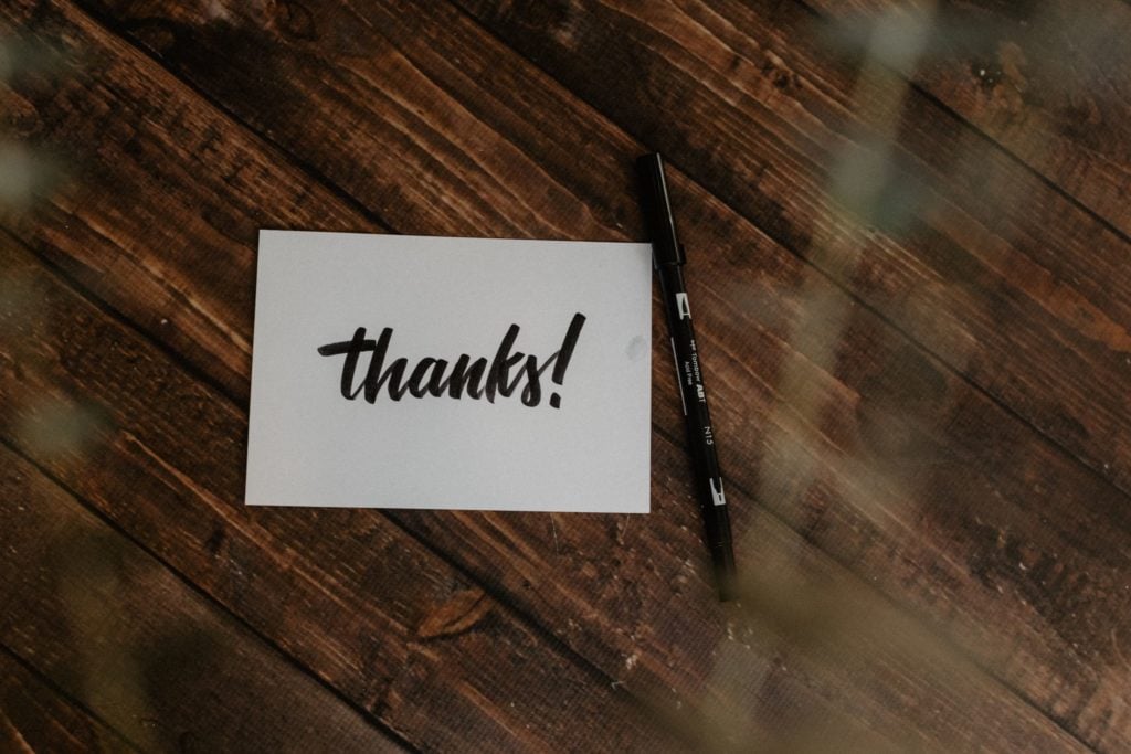 thank you note