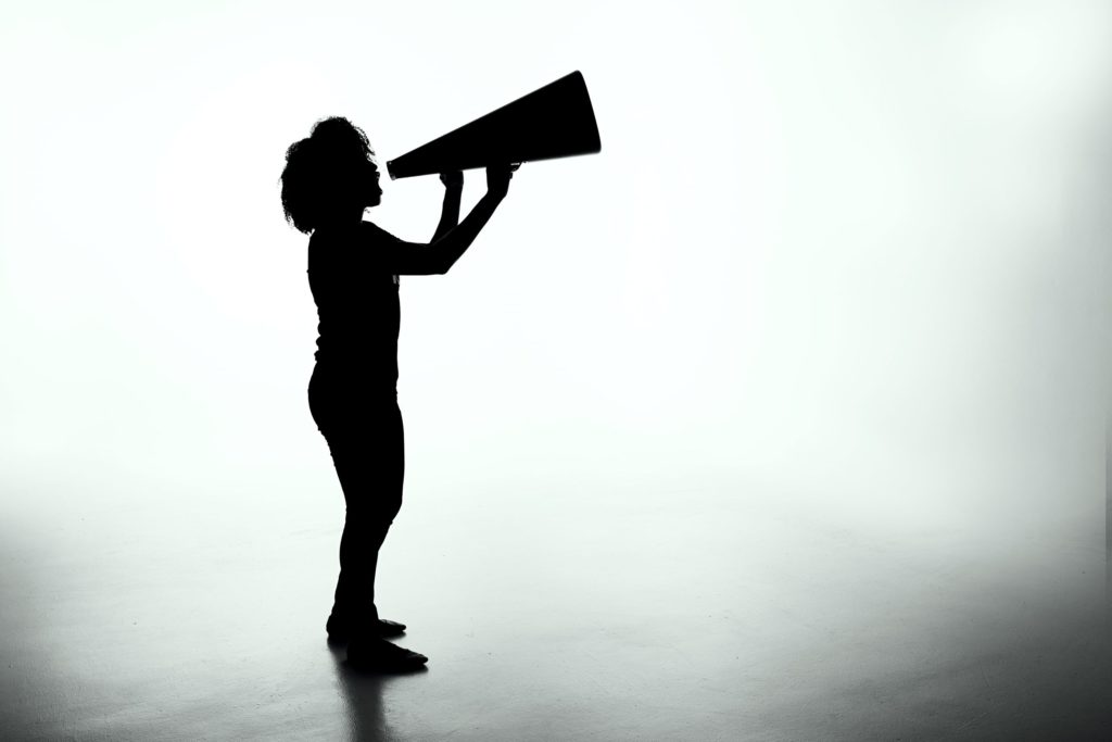 woman with megaphone