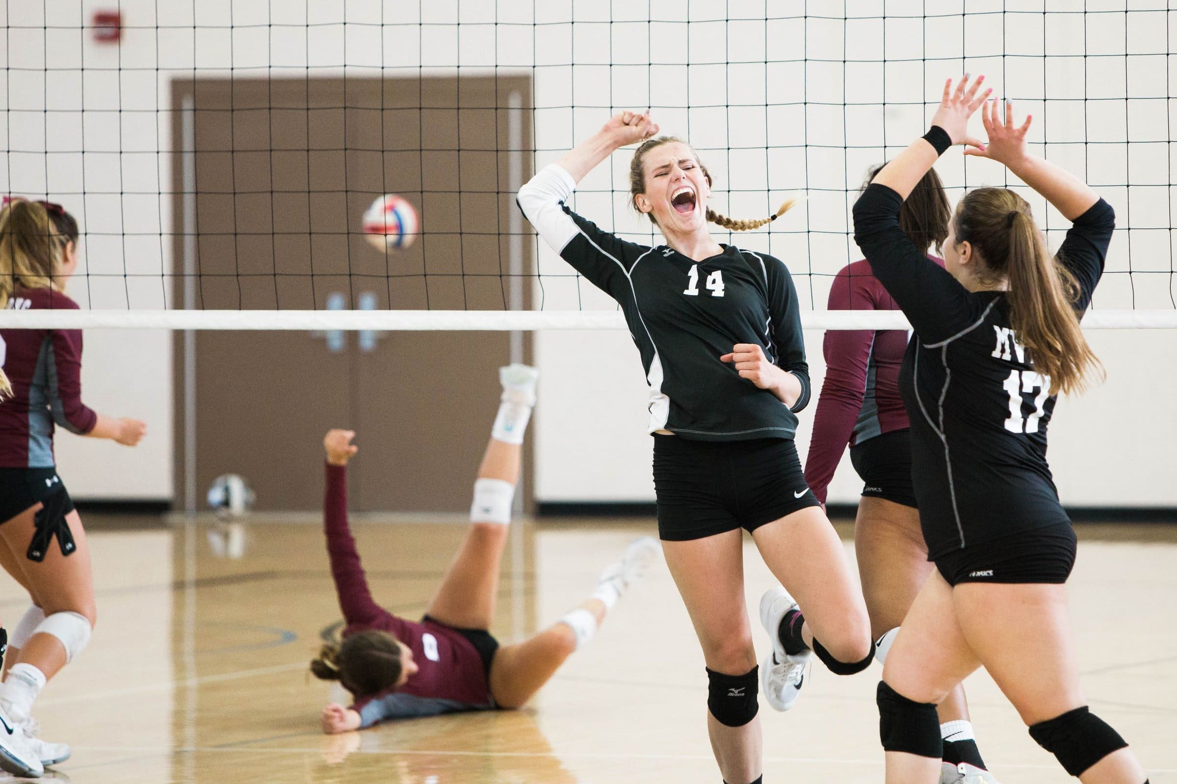 high school girls' volleyball game