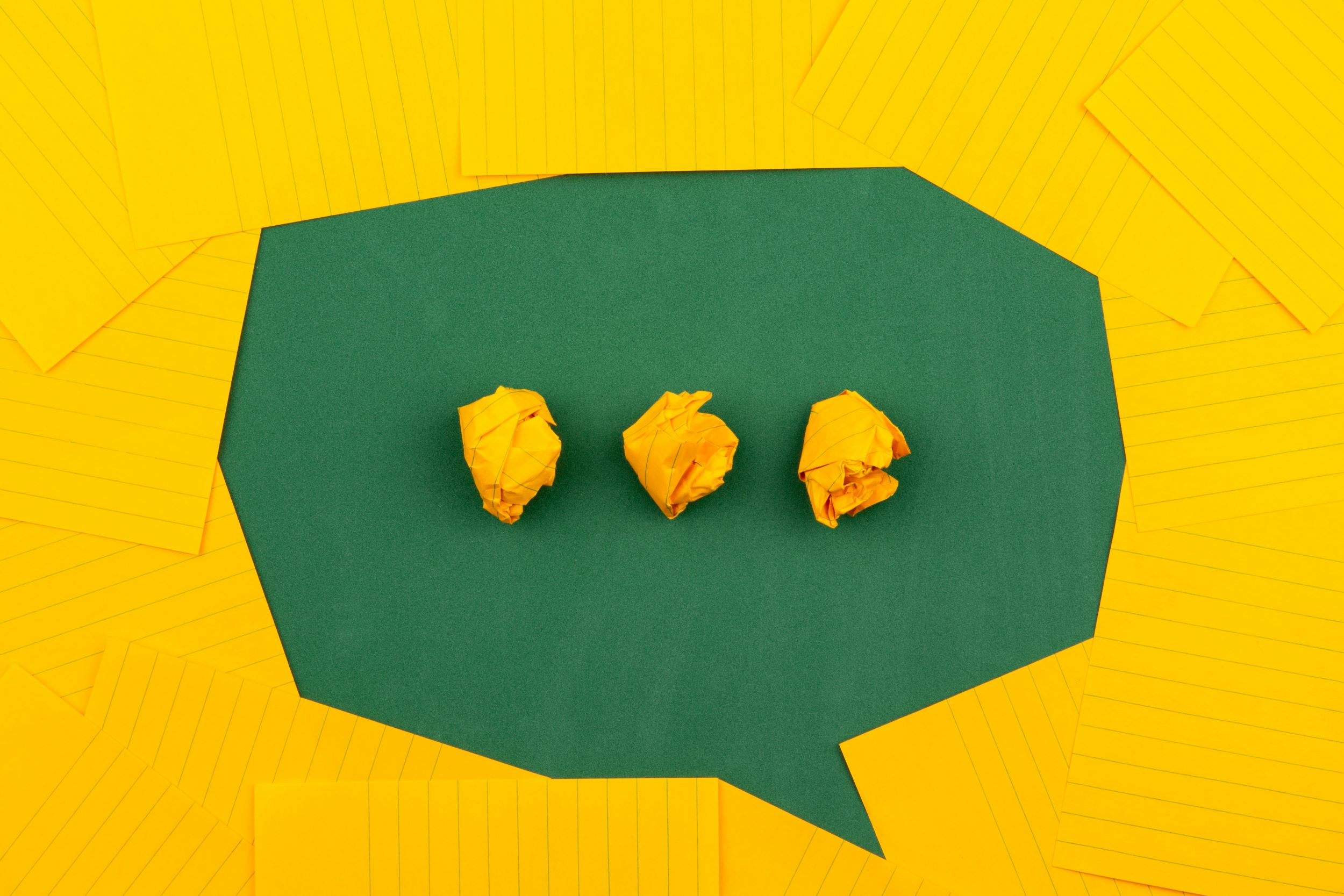 text bubble made with paper