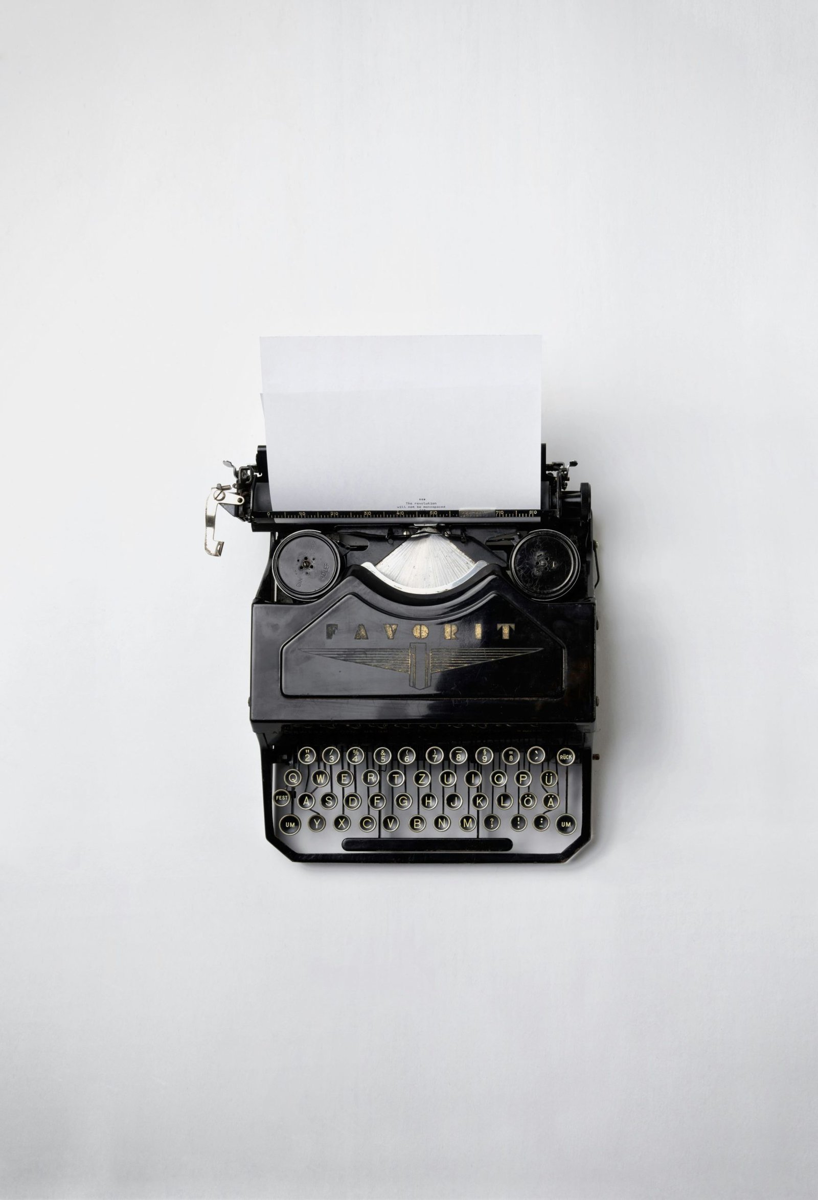 typewriter on white background