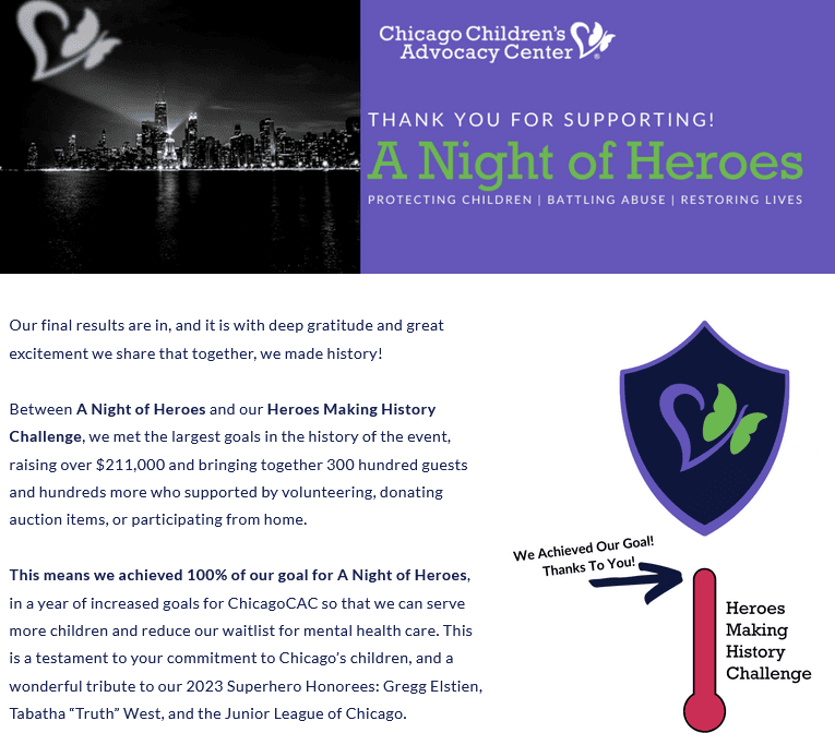 CCAC Night of Heroes Goal Screenshot