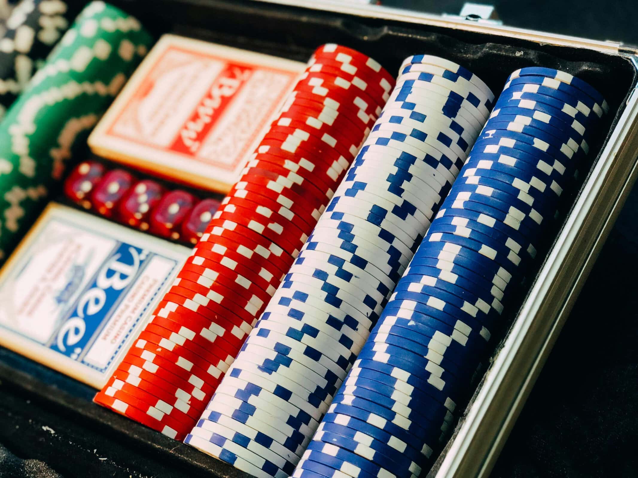 poker chips and cards